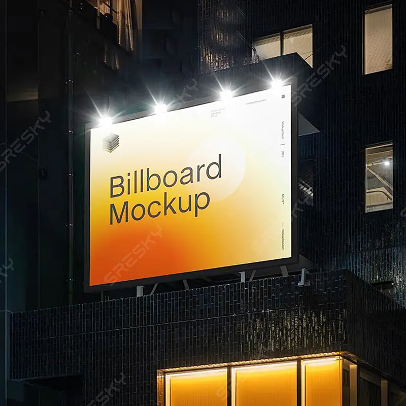 Sresky SWL-64/66/68 floodlights are used for outdoor billboard lighting