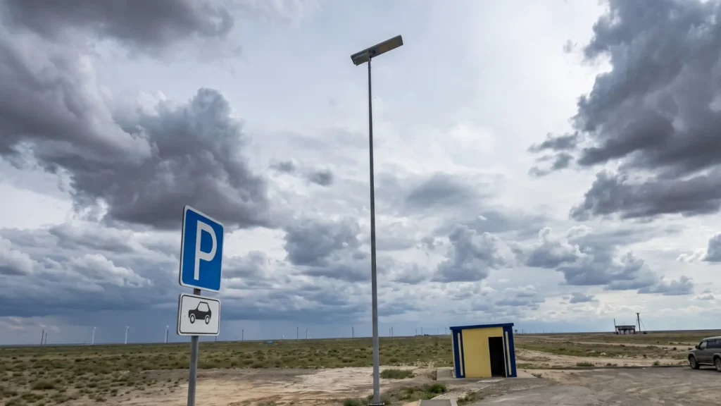 Solar Streetlight Project at a Highway Rest Area in Southeastern Kazakhstan 5
