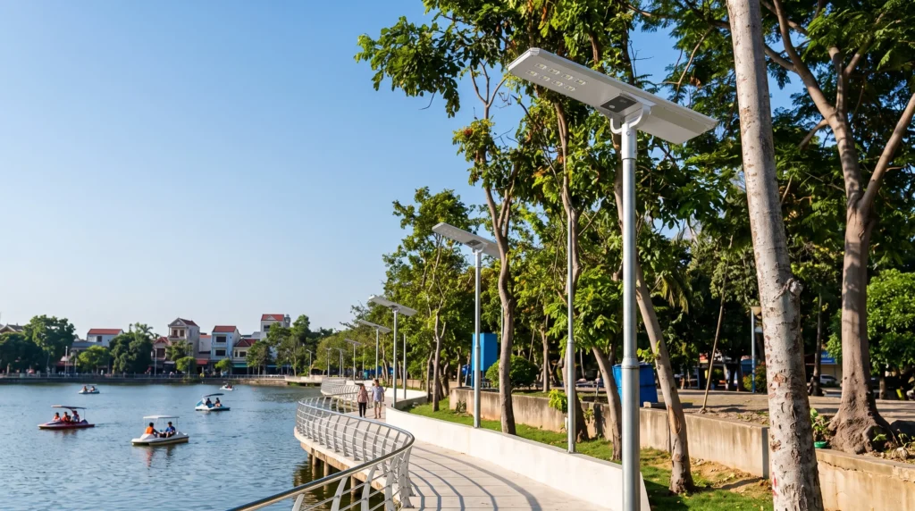 Solar Street Lights in a Thai City Park