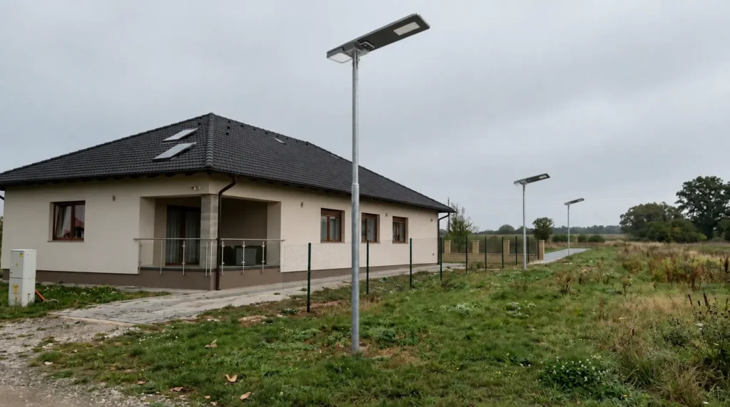 Solar Streetlight Project in a Hungarian Residential Area 2